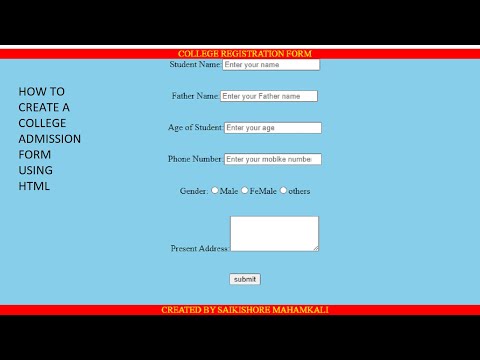 Crafting an Effective College Admission Form Using HTML: A Step-by-Step Guide